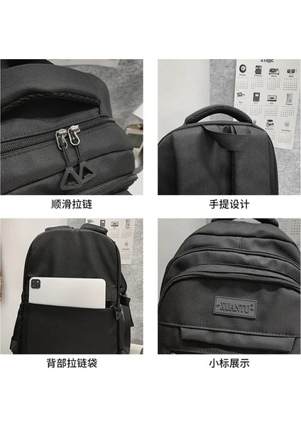 Personalit Naylon Sırt Çantası Öğrenci Için Düz Renk Okul Çantası Genç Büyük Kapasiteli Seyahat Sırt Çantası Kanvas Kitap Çantası (Yurt Dışından) fırsatları