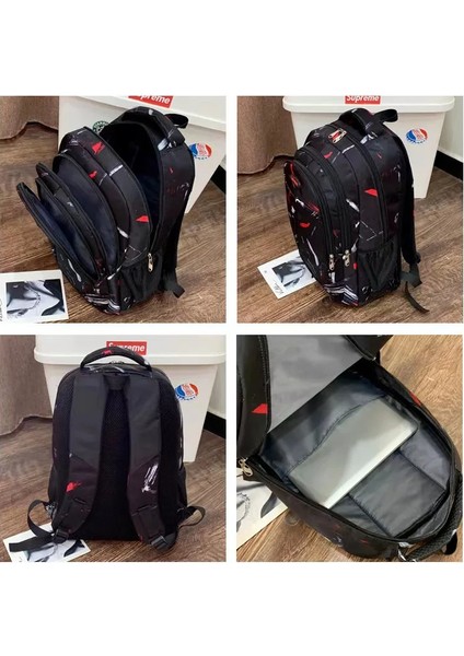 Erkek Siyah Sırt Çantası Büyük Kapasiteli Eğlence Seyahat Çantası Üniversite Öğrenci Çantası Laptop Çantası Okul Çantası Olarak Kullanılabilir (Yurt Dışından) modelleri