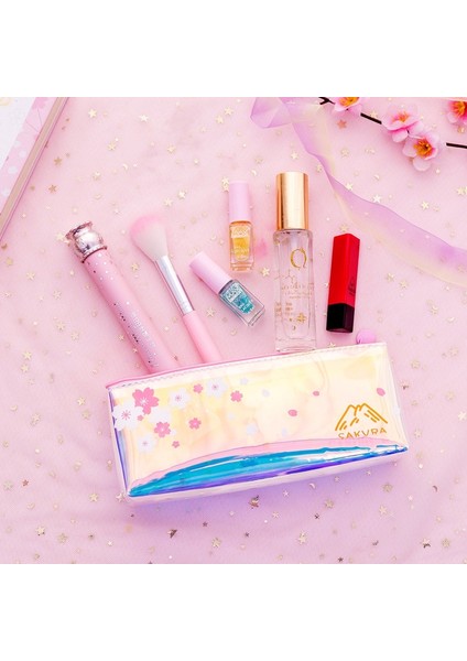 No.4 Tarzı Lazer Kiraz Sakura Çiçeği Büyük Kapasiteli Kalem Çantası Kırtasiye Depolama Organizatör Kalem Kutusu Okul Kaynağı (Yurt Dışından) indirimleri