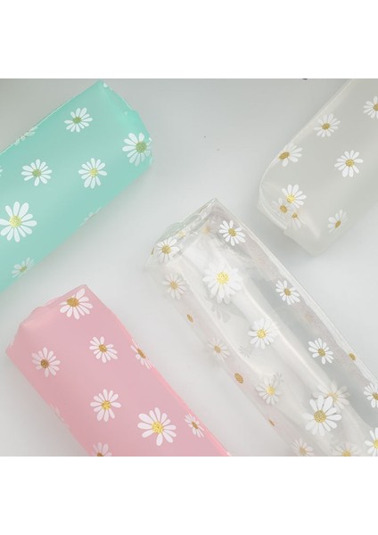 Stil B Yeşil Stil Yeni Kawaii Papatya Kalem Kutusu Şeffaf Papatya Şeker Rengi Hediye Okul Kalem Kutusu Kalem Çantası Okul Malzemeleri Kırtasiye (Yurt Dışından) fırsatları