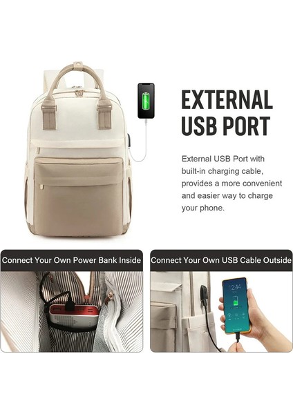 Kadınlar Için Moda Sırt Çantası Çok Fonksiyonlu Seyahat Sırt Çantaları Büyük Kapasiteli USB Dizüstü Bilgisayar Sırt Çantası Kızlar Için Hafif Okul Çantaları (Yurt Dışından) indirimleri