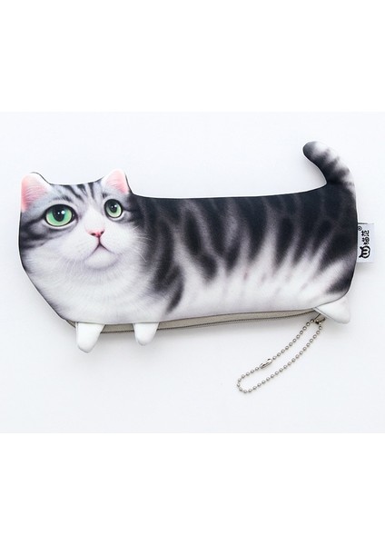 No.1 Tarzı Sevimli 3D Kedi Kalem Çantası Simülasyonu Papelaria Yumuşak Şekerleme Kalem Kutusu Kırtasiye Malzemesi Escolor Okul Malzemeleri (Yurt Dışından)