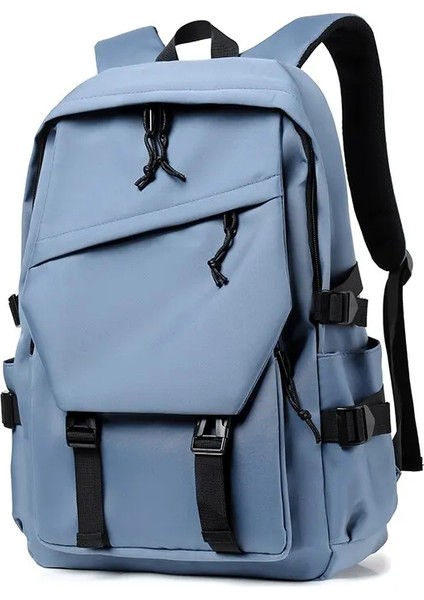 Bir 15 Inç Polyester Su Geçirmez Katı Renk Erkek Sırt Çantası Moda Çift Öğrenci Bilgisayar Sırt Çantası (Yurt Dışından)