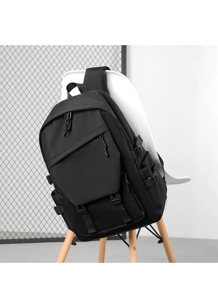 Bir 15 Inç Polyester Su Geçirmez Katı Renk Erkek Sırt Çantası Moda Çift Öğrenci Bilgisayar Sırt Çantası (Yurt Dışından) modelleri