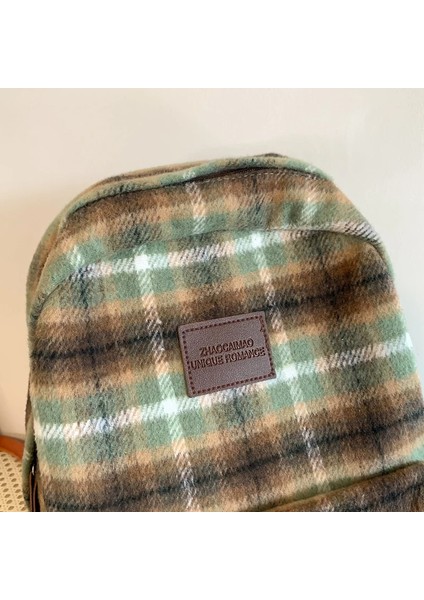 Kadınlar Için Kış Yünlü Kumaş Sırt Çantaları Ingiltere Tarzı Genç Kızlar Için Ekose Okul Çantaları Büyük Çantalar (Yurt Dışından) modelleri