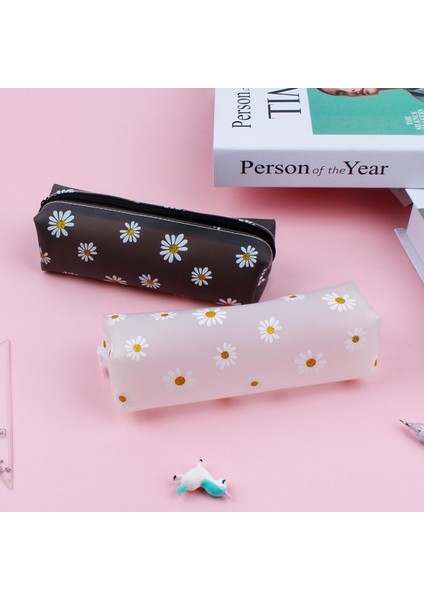 Ayık Mavi Renk Stili Çiçek Silika Jel Siyah Kalem Çantası Okul Kızlar Için Pencilcases Öğrenci Kırtasiye Kılıfı Sevimli Kalem Kutusu Ofis Malzemeleri (Yurt Dışından) fiyatları