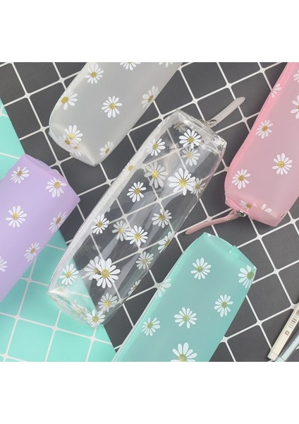 Ayık Mavi Renk Stili Çiçek Silika Jel Siyah Kalem Çantası Okul Kızlar Için Pencilcases Öğrenci Kırtasiye Kılıfı Sevimli Kalem Kutusu Ofis Malzemeleri (Yurt Dışından) indirimleri