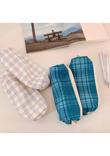 No.1 Tarzı Basit California Kız Izgara Çizgileri Pamuk Kalem Çantası Kore Kırtasiye Kalem Kutusu Torbalar Fountaool Ofis Malzemeleri (Yurt Dışından) indirimleri