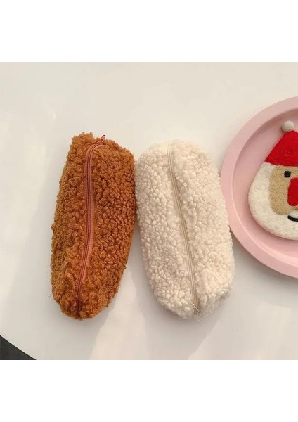 D Stili Çok Renkli Lambswool Kalem Kılıfı Peluş Kalem Kutusu Kawaii Up Fermuarlı Okul Çantası Organizatör Kılıfı Malzemeleri Ofis Sevimli Cosm Yapmak (Yurt Dışından)