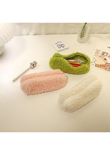 D Stili Çok Renkli Lambswool Kalem Kılıfı Peluş Kalem Kutusu Kawaii Up Fermuarlı Okul Çantası Organizatör Kılıfı Malzemeleri Ofis Sevimli Cosm Yapmak (Yurt Dışından)