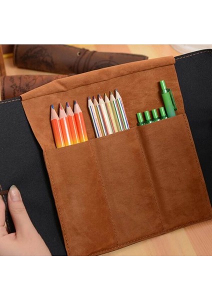 No.1 Tarzı Avrupa Retro Hazine Haritası Kalem Kutusu Eski Rulo Kalem Kutusu Kutuları Kozmetik Çantası Kawaii Kırtasiye Hediye Okul Malzemeleri (Yurt Dışından) indirimleri