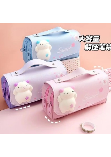 3D Kawaii Kalem Kutusu Kızlar Dekompresyon Kalem Kılıfı Sevimli Su Geçirmez Okul Malzemeleri Estetik Organizatör Kutusu Kore Kırtasiye Tarzı 2 (Yurt Dışından)