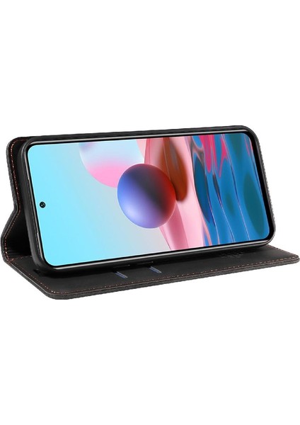 Xiaomi Redmi Not 10S Için Kılıf Koruyucu Manyetik Folio Cüzdan Pu Deri (Yurt Dışından)