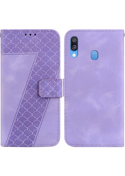 Samsung Galaxy A40 Cüzdan Kart Yuvası Fonksiyonu Için Telefon Kılıfı Kabartmalı Flip (Yurt Dışından)