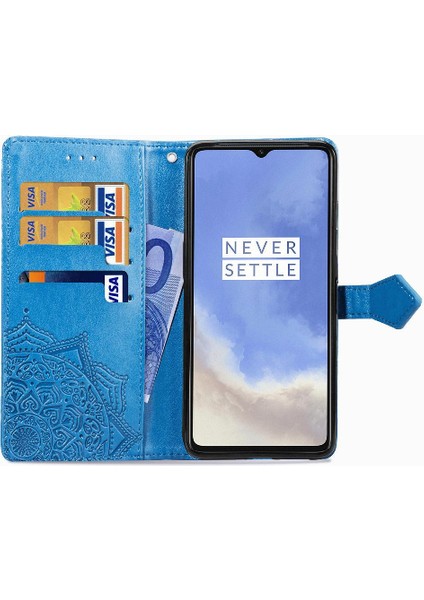 Oneplus 7t Için Kılıf Zarif Desen Kapak Kapak Darbeye Deri Kılıf (Yurt Dışından)