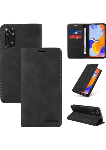 Xiaomi Redmi Için Not 11 4g Pu Deri Koruyucu Folio Cüzdan (Yurt Dışından)