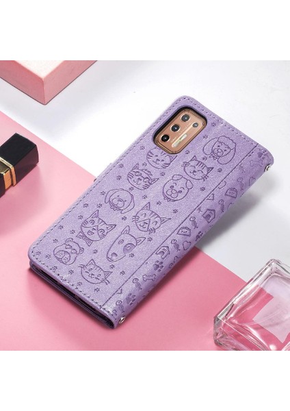 Moto G9 Artı Kısa Kayış Kapak Kapak Karikatür Hayvanlar Deri Kılıf (Yurt Dışından) indirimleri
