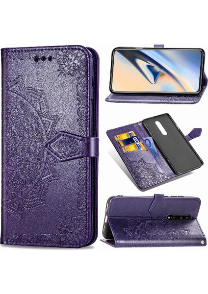 Oneplus 7 Pro Için Kılıf Zarif Desen Deri Kılıf Kapak Çevirin Basit (Yurt Dışından)