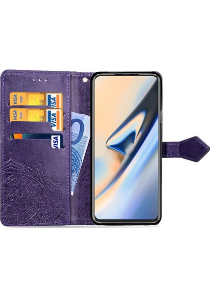 Oneplus 7 Pro Için Kılıf Zarif Desen Deri Kılıf Kapak Çevirin Basit (Yurt Dışından)