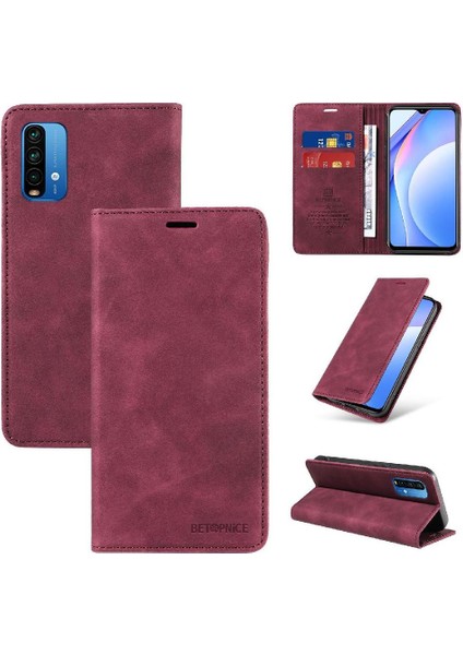 Xiaomi Redmi Not 9 Için Kılıf Pu Deri Folio Cüzdan Koruyucu Manyetik (Yurt Dışından)