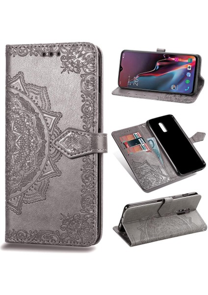 Oneplus 6t Darbeye Zarif Desen Deri Kılıf Kapak Çevirin (Yurt Dışından)