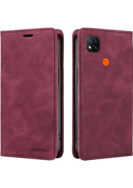 Xiaomi Redmi 9c Için Kılıf Pu Deri Manyetik Koruyucu Folyo Cüzdan (Yurt Dışından)
