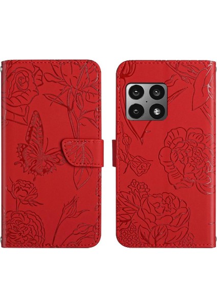 Oneplus 10 Pro Çiçekler ve Kelebekler Için Kılıf Darbeye Deri Kılıf Pu (Yurt Dışından)