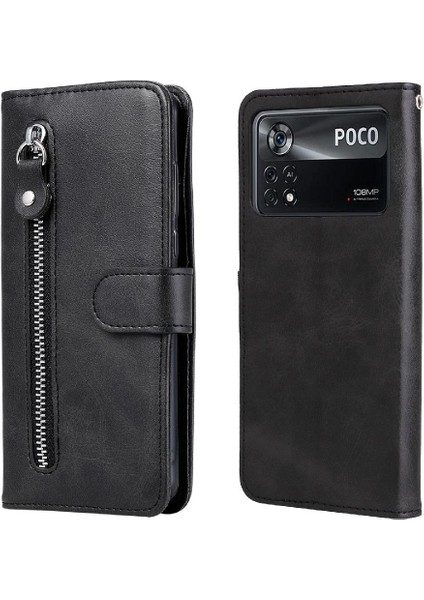 Xiaomi Poco X4 Pro 5g Deri Kart Yuvası Tutucular Fermuar Kapak (Yurt Dışından)