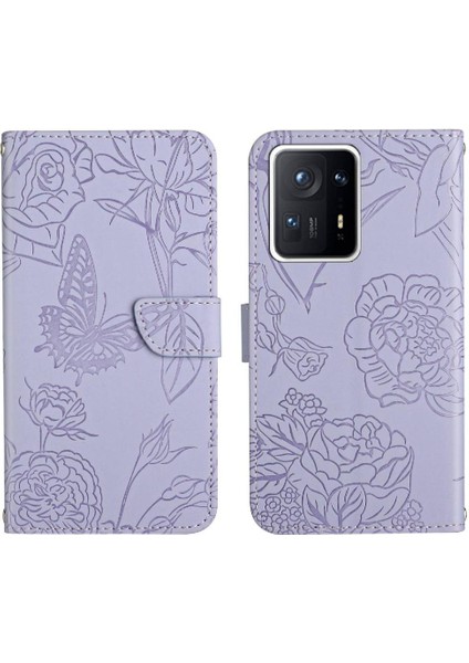 Xiaomi Mix 4 Çiçekler ve Kelebekler Darbeye Deri Kılıf Pu (Yurt Dışından)