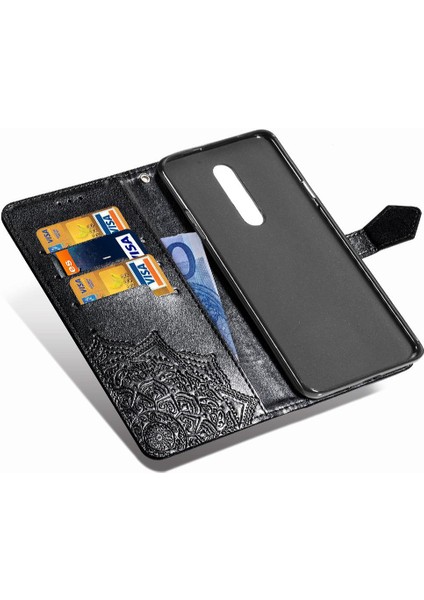 Oneplus 7 Pro Için Kılıf Zarif Desen Deri Kılıf Kapak Çevirin Basit (Yurt Dışından)