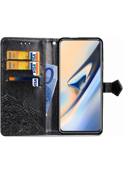 Oneplus 7 Pro Için Kılıf Zarif Desen Deri Kılıf Kapak Çevirin Basit (Yurt Dışından)