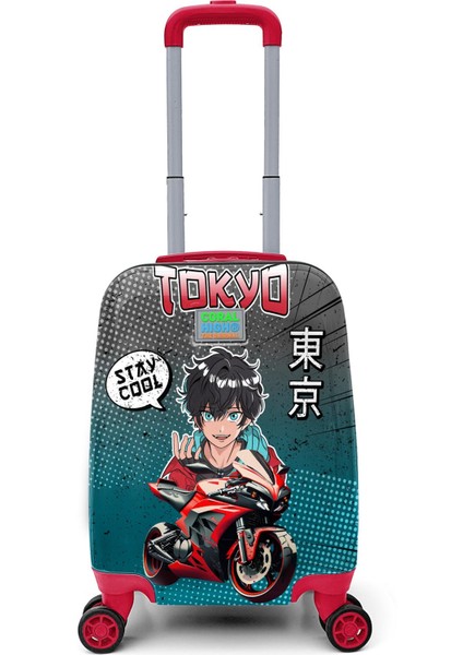 Kids Anime Motorsiklet Desenli Çocuk Valizi 16782