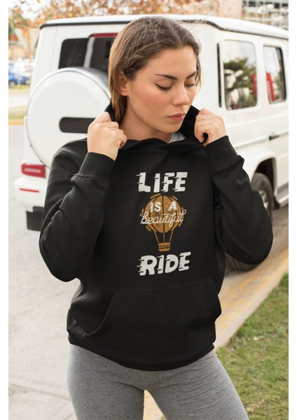 Pamuklu Tarz Oversize Kadın Kapşonlu Sweatshirt