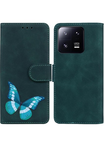 Xiaomi 13 Pro Cüzdan Için Kılıf Renk Baskılı Flip Folio Kapak Kelebek (Yurt Dışından)