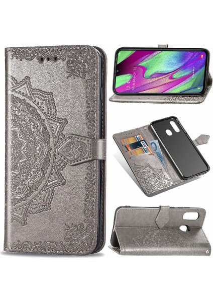 Samsung A40 Flip Kapak Zarif Desen Basit Iş Deri (Yurt Dışından) modelleri