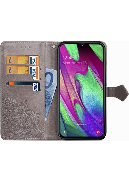 Samsung A40 Flip Kapak Zarif Desen Basit Iş Deri (Yurt Dışından) fırsatları
