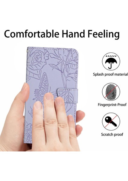 Bilek Kayışı Çiçekler ve Kelebekler Pu Flip ile Oppo Oppo 4 Pro Için Kılıf (Yurt Dışından)