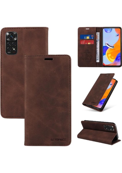 Xiaomi Redmi Için Not 11 4g Pu Deri Koruyucu Folio Cüzdan (Yurt Dışından)