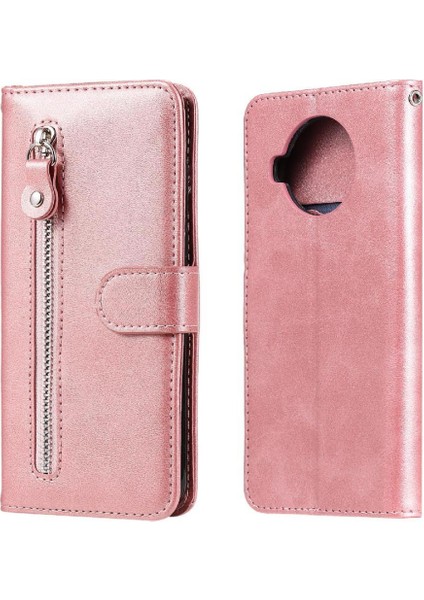 Xiaomi 10T Lite Için Kılıf Deri Kart Yuvası Sahipleri Koruyucu Kapak Fermuar (Yurt Dışından)