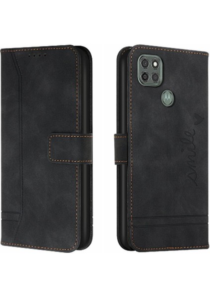 Motorola Moto G9 Güç Flip Folio Cüzdan Kart Yuvaları Kapak Için Telefon Kılıfı (Yurt Dışından)