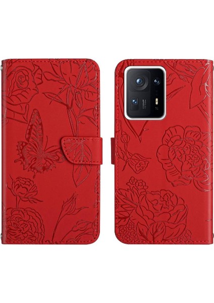 Xiaomi Mix 4 Çiçekler ve Kelebekler Darbeye Deri Kılıf Pu (Yurt Dışından)