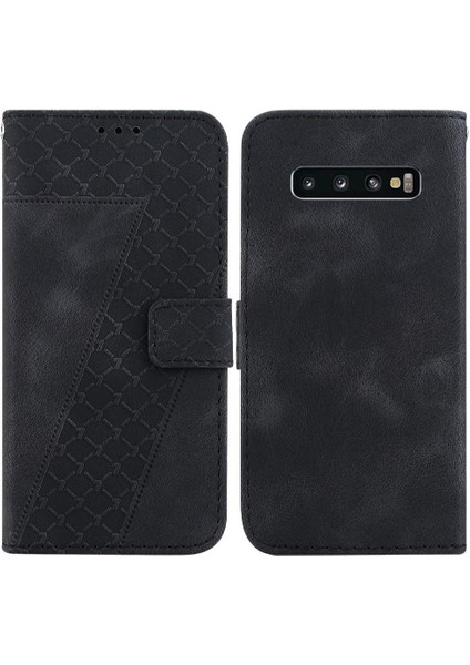 Samsung Galaxy S10 Artı Kart Yuvası Fonksiyonu Için Telefon Kılıfı Pu Deri Flip (Yurt Dışından)