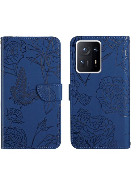 Xiaomi Mix 4 Çiçekler ve Kelebekler Darbeye Deri Kılıf Pu (Yurt Dışından)