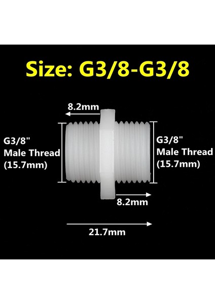 G3I8-G3I8 Inç Stili 2 Adet -" Erkek Dişli Eşit Çaplı Redüktör Ortak Burç Ortak Bahçe Sulama Ek Parçaları Su Borusu Konnektör Onarım Aracı (Yurt Dışından)