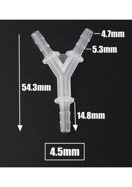 4,5 mm Pagoda Stili 100 Adet 200~ Y-Tipi Tee Connectorlaste Sppliters Akvaryum Balık Tankı Hava Pompası Hortum Distribütör Konnektörü (Yurt Dışından)