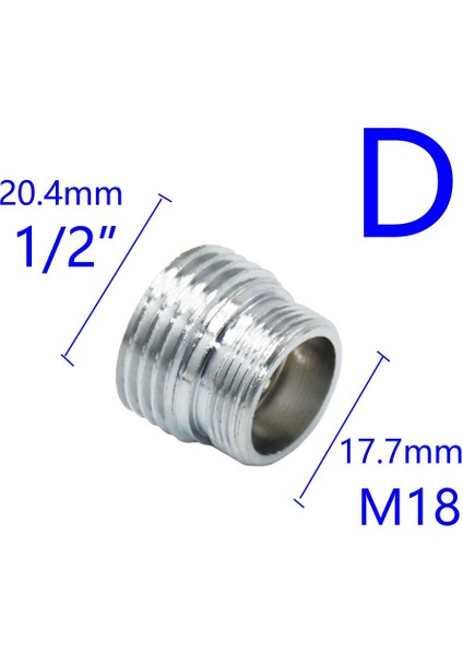 1ı2 x M18 Stili Pirinç O Iplik Konnektörü Erkek Dişi Fıskiye Su Arıtma Musluğu Için Bakır Ek Parçaları Gümüş Kaplama (Yurt Dışından)
