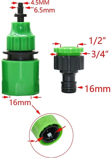 8mm Tarzı Bahçe Musluğu "hortum Hızlı Bağlantı Barb Su Borusu Ortak Erkek Dişi Diş Damla Sulama Adaptörü (Yurt Dışından) indirimleri