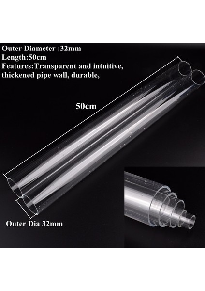 Dış Çap 32MM Stili 1 Bilgisayar 16~ Akrilik Akvaryum Balık Tankı Su Temini Boru Aksesuarları Bahçe Sulama Sulama Sistemi Sert Tüp cm Uzun (Yurt Dışından)