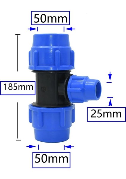 50X50X25 Stili mm Pvc Pe Tüp Te Bağlantısı Su Ayırıcı DN15 DN20 DN25 DN32 DN40 Tee Boruyu Azaltma T-Şekilli Bağlantı (Yurt Dışından)