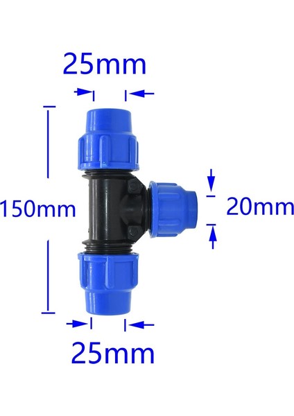 50X50X25 Stili mm Pvc Pe Tüp Te Bağlantısı Su Ayırıcı DN15 DN20 DN25 DN32 DN40 Tee Boruyu Azaltma T-Şekilli Bağlantı (Yurt Dışından)